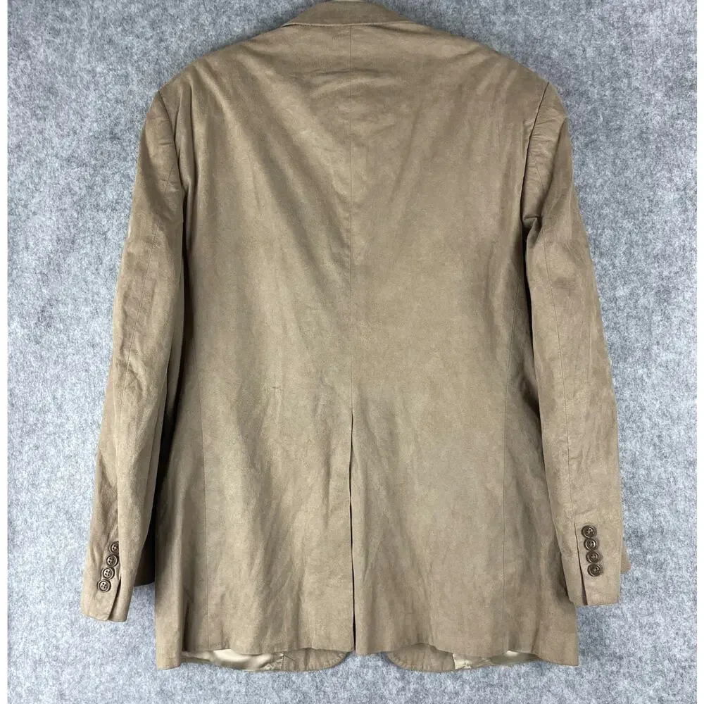 Vintage Christian Dior‎ Monsieur Suede Blazer Sport Coat Mens 42R Beige 2 Button